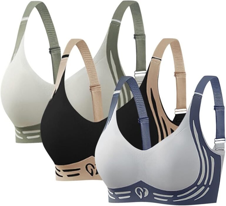 Set of 3 Non-Underwire Bra, 2025 Push Up Anti-Sagging Bras Adjustable Straps Large Size Soft Stretch Shock Bra Fashion Classic Casual Bra with Underwire