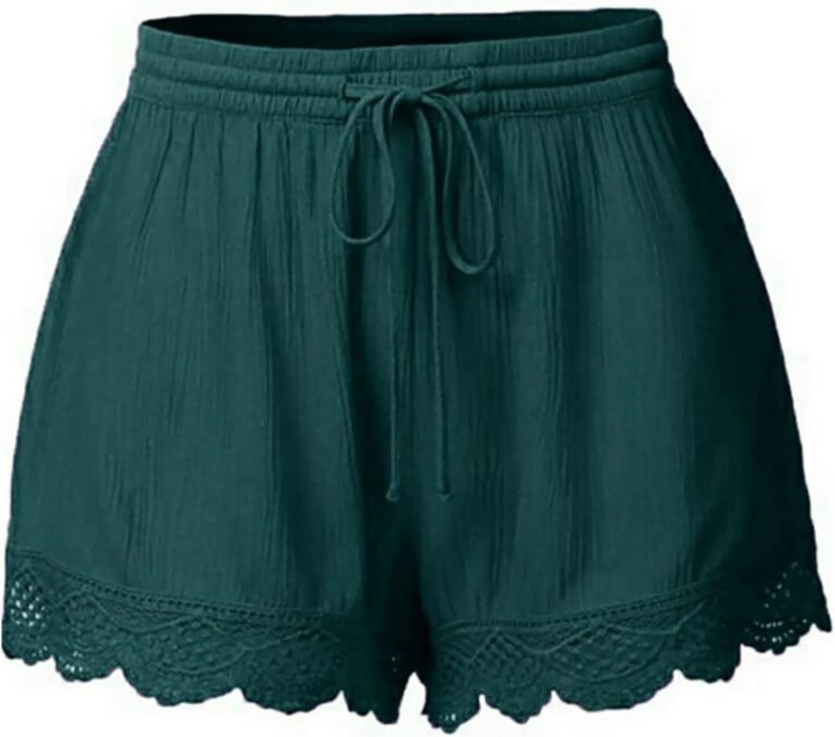 Generisch 2025 Women Summer Fashion Lace Big Size Rope Tie Shorts Yoga Sport Pants Leggings Pants Hot Shorts Swimming Pants Man, Green, 4XL
