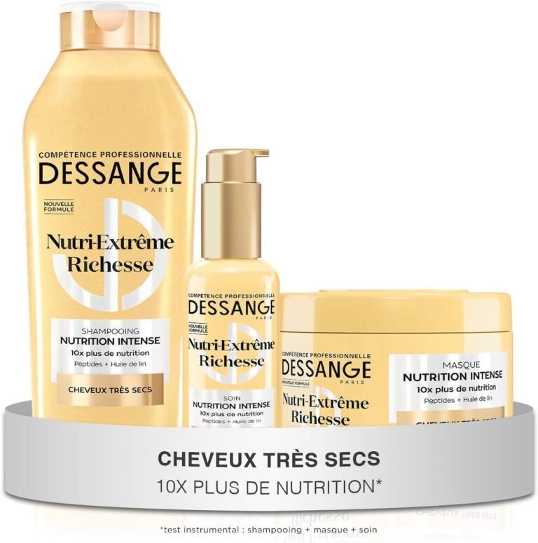 DESSANGE – Nutri-Extreme Rich Intense Nutrition Hair Routine – Shampoo 280ml + Mask 280ml + Leave-In Care 110ml – Nourishes Fiber, Lengths & Ends – Very Dry Hair