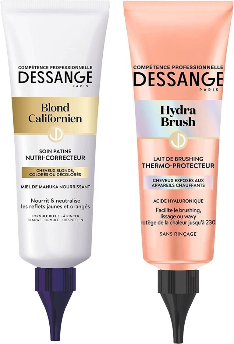 Dessange Hair Care Duo | Pure Blonde, Nourished Hair, Enhanced Shine | Nutri-Correcting Patina Care + Thermo-Protective 230° Brushing Milk | Dessange