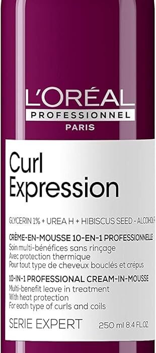 L’Oreal Professionnel, Mouss-Benefits Without Rinse, Wavy/Curly/Curly Hair, Alcohol-Free Leave-In Moisturizes, Defines & Protects Curls, No Cardboard Effect, 250 ml