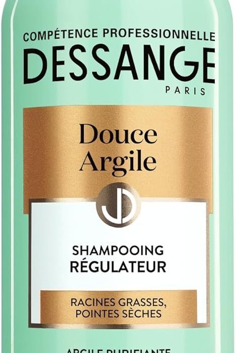 Dessange – Gentle Clay Regulating Shampoo – Enriched with Purifying Clay – Purifies Roots & Softens Ends – For Oily Roots, Dry Ends – 250 ml