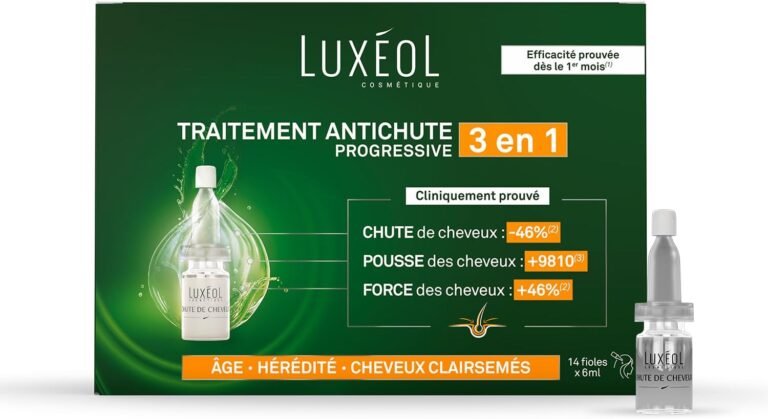 LUXÉOL – Progressive 2-in-1 Hair Loss – Promotes Growth & Decreases Hair Loss – Densifies Hair – Made in France – 1 Month Hair Program – 14 Vials of 5 ml