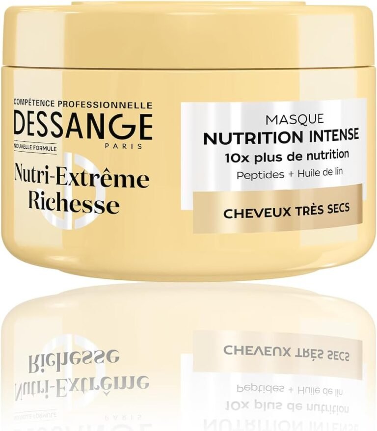 DESSANGE – Nutri-Extreme Rich Intense Nutrition Hair Mask – Formula Enriched With Peptides & Linseed Oil – Softness & Radiance – Very Dry Hair – 280 ml
