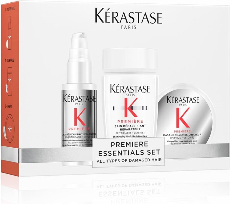 Kerastase Première – Hair Set – Decalcifying Protocol – Ultra-Repair Decalcifying Concentrate 45 ml + Restoring Decalcifying Bath 80 ml + Repair Filler Mask – Dry & Damaged Hair