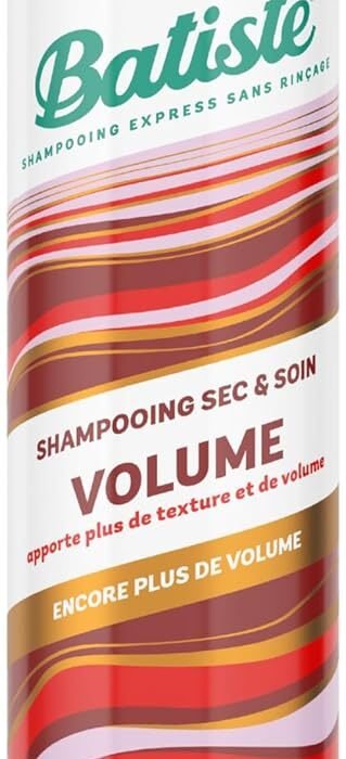 Batiste Dry and Care Shampoo, Volume, Refreshes Hair and Provides Volume, Enriched with Densifying Collagen, Absorbs Excess Sebum, No Residue, No Rinse, 200 ml