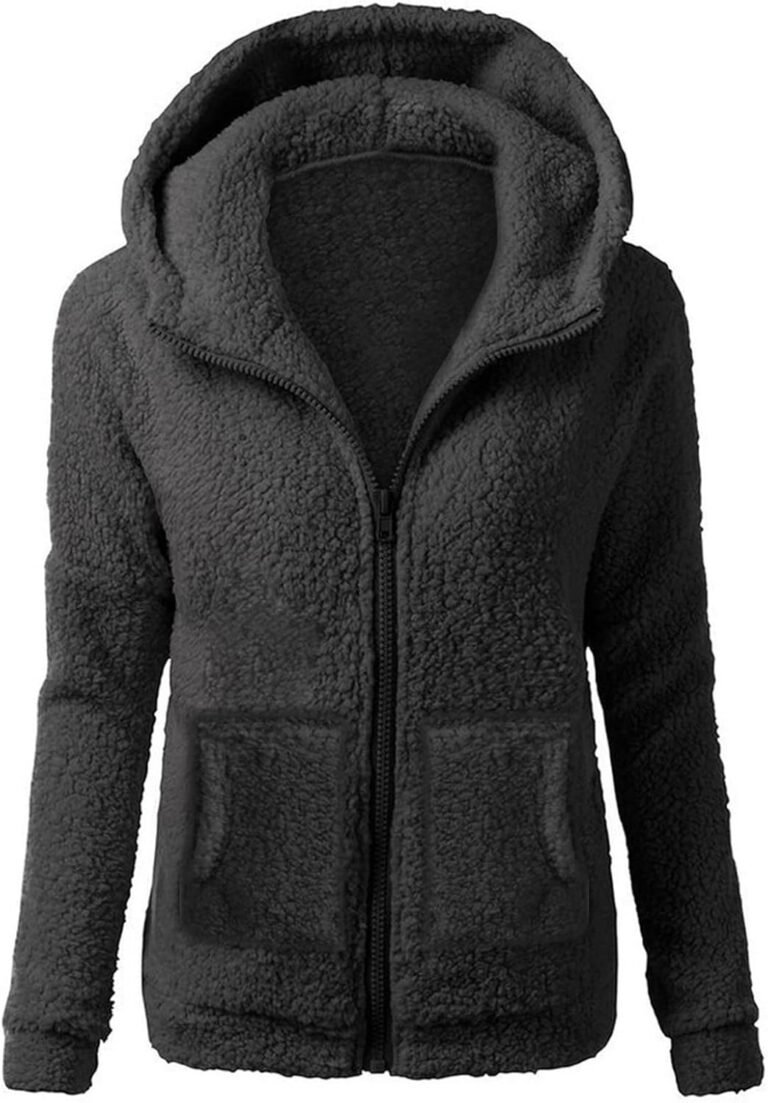 Sweat Polaire Capuche Hiver Chaud Veste Polaire Femme avec Capuche Grande Taille Manteau Pas Cher A La Mode Chic Sweat Zippé Kawaii Manteau De Velours Manche Longues Amples Pullover