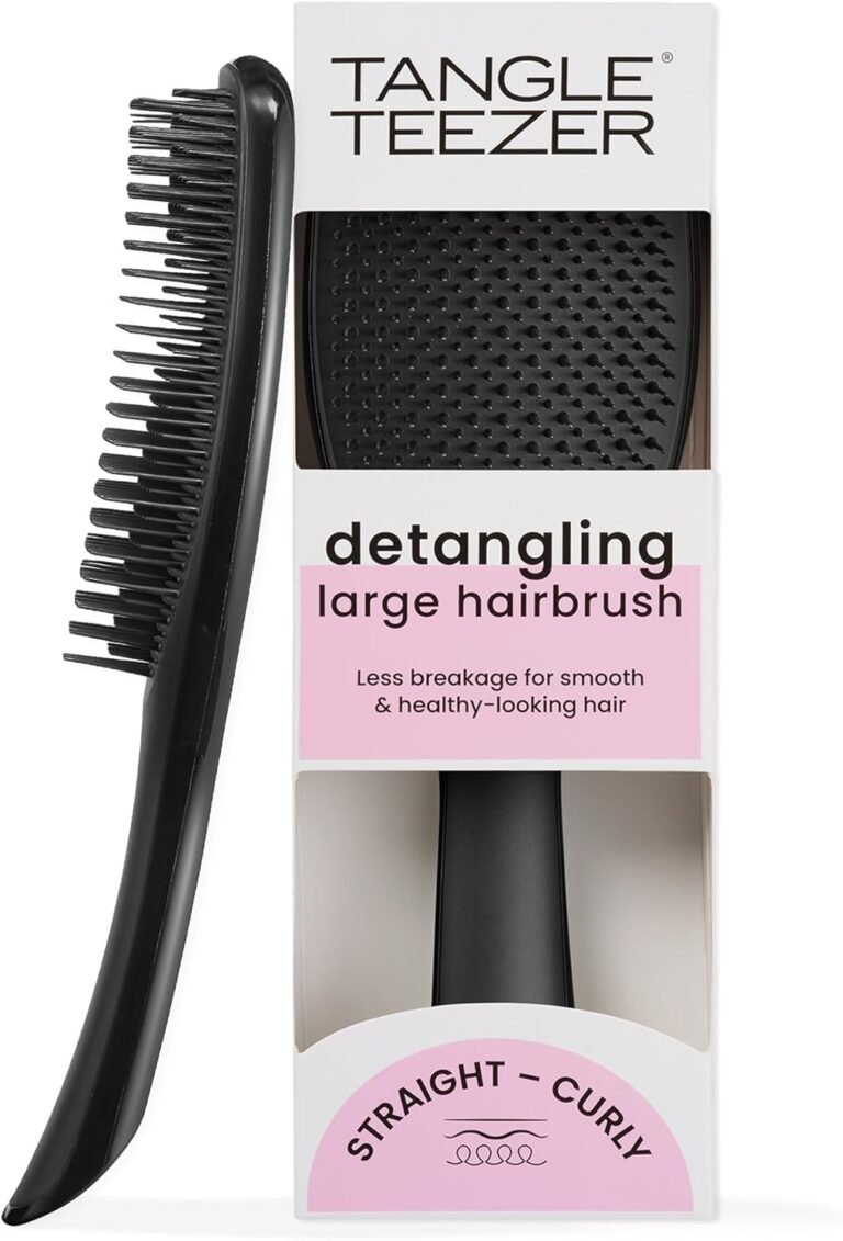 Tangle Teezer Ultimate Detangler Large Detangling Hair Brush, Dry and Wet Hair, Thick, Curly and Long Hair, 2 Tiers with 2 Levels, Reduces Breakage, Eliminates Tangles, Shiny Black