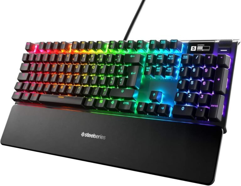 SteelSeries Apex 7 Mechanical Gaming Keyboard – OLED Smart Display – Red Switches – French AZERTY Layout