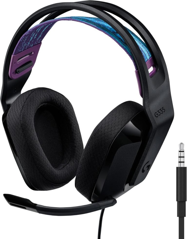 Logitech G 335 Wired Gaming Headset with Microphone, 3.5 mm Audio Jack, Memory Foam Earphones, Lightweight, Compatible with PC, PlayStation, Xbox, Nintendo Switch – Black