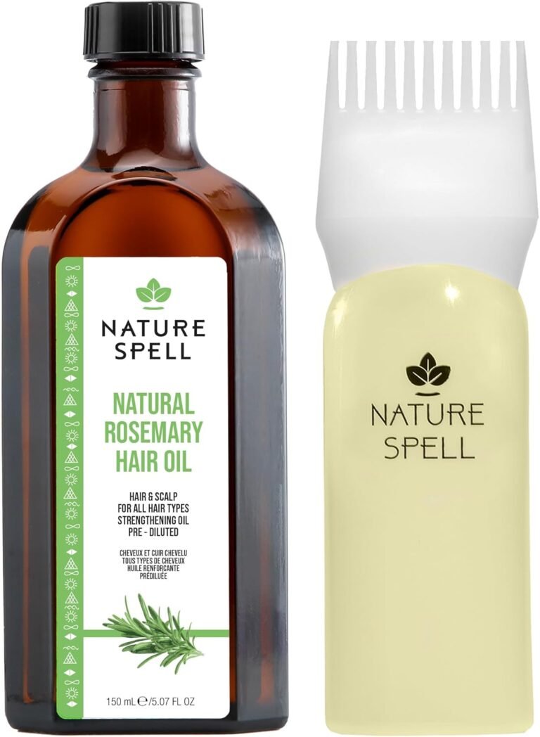 Nature Spell Rosemary Oil for Hair and Scalp with Hair Oil Applicator, Rosemary Oil for Hair Growth, Care for Dry Damaged Hair – 150ml
