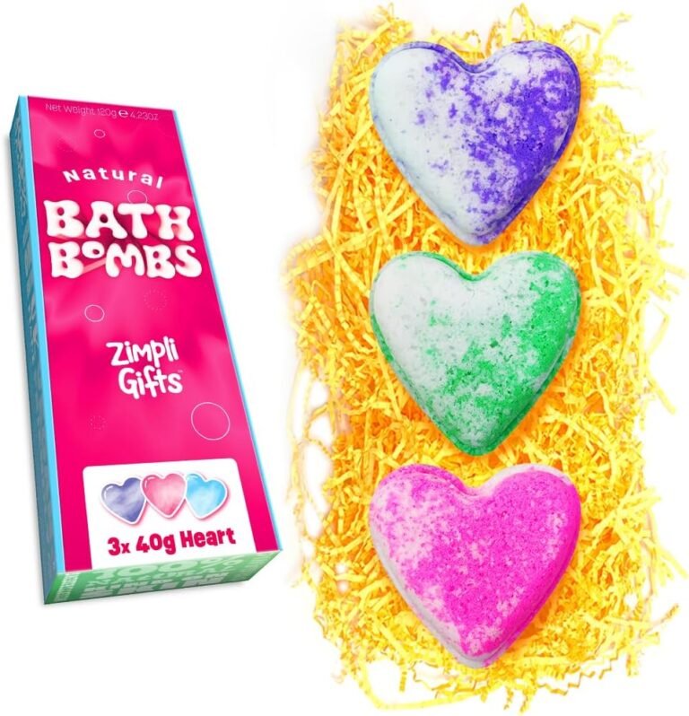 Zimpli Gifts Love Heart Value Bath Bomb, Sparkling Beauty Gift for Spa, for Women, Her, Wife, Girlfriend, Bubble Bath and Spa, Stockings Fillers