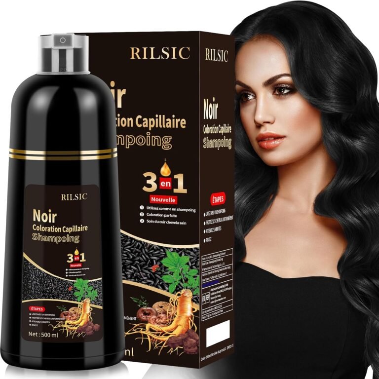 Black Hair Dye Shampoo, 500 ml White Hair Dye Shampoo, Black Hair Dye Shampoo 3 in 1, Instant Coloured Hair Shampoo, Black Hair Dye, Women Men