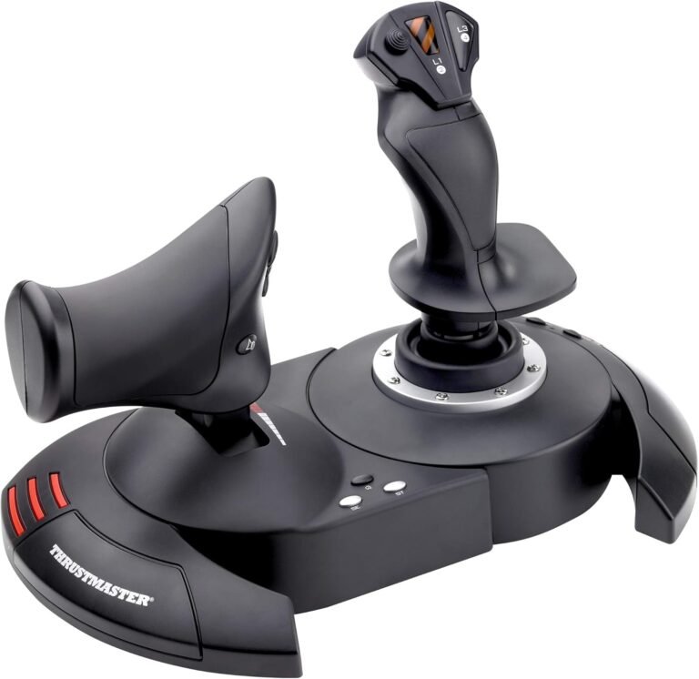 Thrustmaster T.Flight Hotas X – Joystick de simulation de vol 5 axes avec manette des gaz, résistance réglable et boutons programmables pour PC