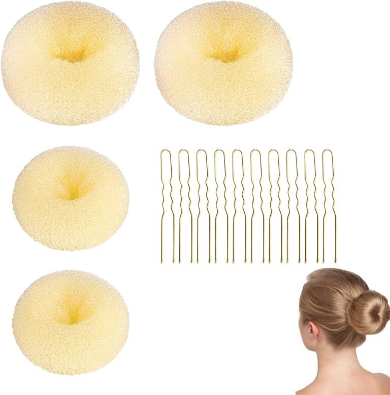 4 Pieces Donuts Bun Hair Accessory Women’s Hair Accessories Elastic Donut Chignon Bun Cushion Hair Clip Hair Band for Wedding (White)