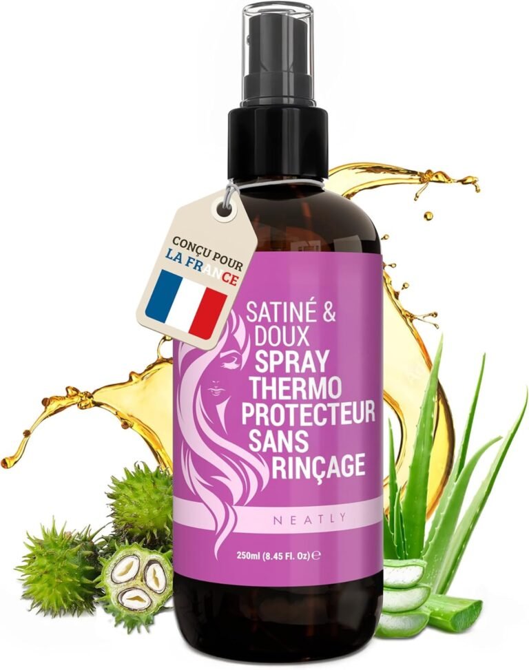 Neatly® Spray Thermoprotecteur Cheveux à la Kératine 230°C -250ml- Sans Rinçage – Protecteur de Chaleur pour Cheveux Secs, Abîmés, Crépus, Frisés