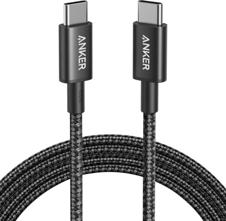 Anker Câble USB C vers USB C, 100W 333 Câble usb c Charge Rapide, pour iPhone 16/15/16 Pro Max/16 Plus/15 Plus MacBook Pro 2024, iPad Pro 2024, iPad Air 4, Samsung Galaxy S23+/S23 et autres (1,8m)