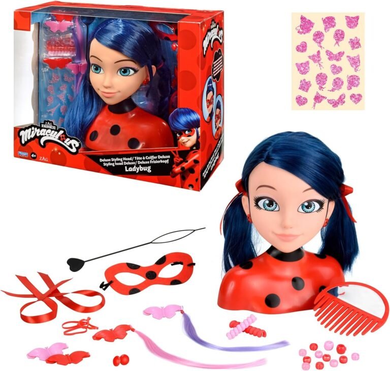 BANDAI – Miraculous Ladybug – Miraculous Deluxe Styling Head 21 cm – Marinette Styling Head + 30 Accessories – Official Miraculous Licensed – Children’s Toy 4 Years and Above – P50247