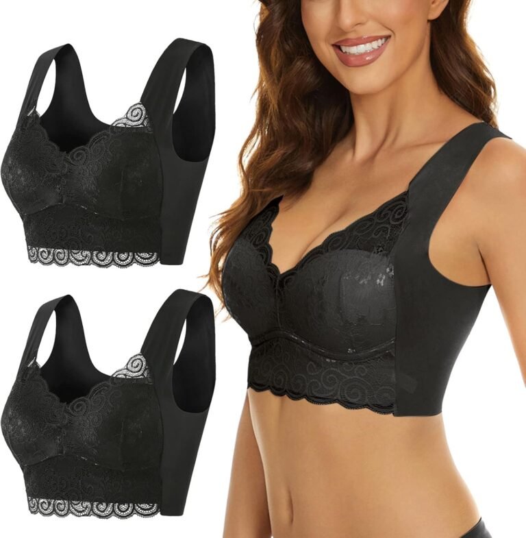 Générique Comfit Women’s Bra Set of 2 Sexy Bra without Underwire Push Up Lace Sports Bra Anti-Sagging Bra Bralette Fashion