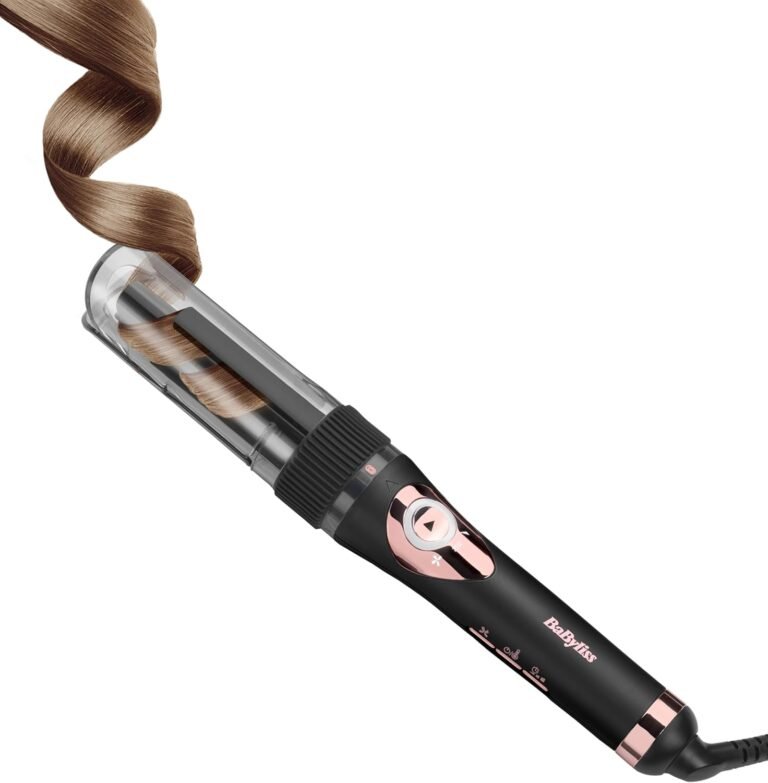BaByliss Curl Secret Lite Automatic Curler – Fast and Effortless Curls, 5 Temperature Settings up to 210° – Black & Rose Gold, C1031E