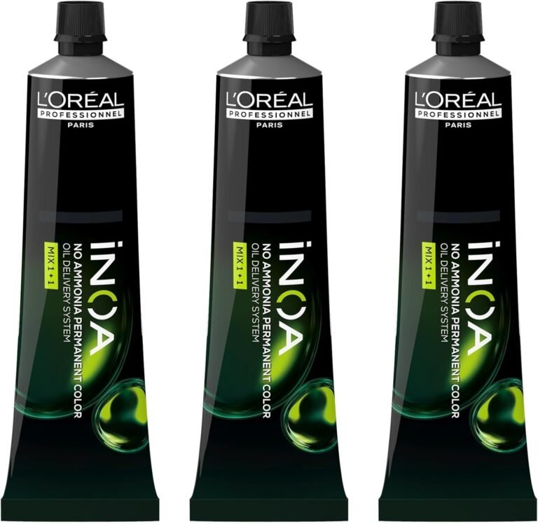 L’Oreal Professionnel Permanent Oxidation Hair Colour – 100% Coverage of White Hair – + 48% Shine – Vegan Formula – Ammonia-Free – iNOA Fundamental: Deep Blonde 7.0 – 3 x 60 ml