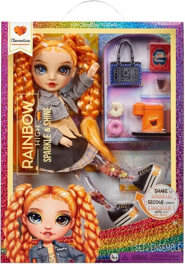 RAINBOW HIGH Sparkle and Shine – Clementine (Orange) – Poupée Mannequin de 28 cm avec des Paillettes Liquides dans Les Jambes, Secouez pour Les Voir Scintiller, Idéal pour Les Enfants de 4 à 12 Ans