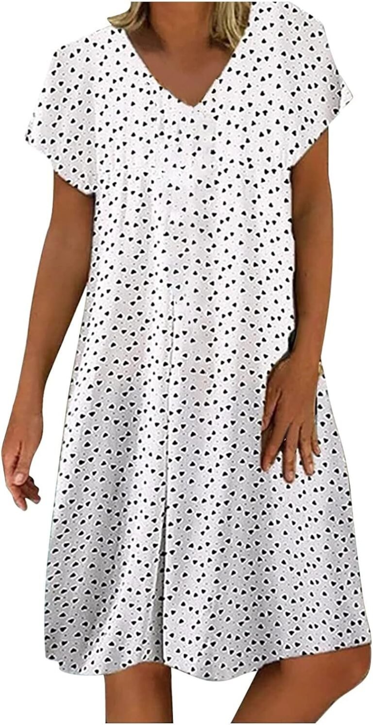 Femmes Coton Lin Chemise Robes boutonnées Col V Robe Tunique Chic Et Elegant Fête Cocktail Mini Shirt Robe sans Manches Imprimé Floral Bohème Grande Taille Pas Cher Mini Jupe De Plage Robe Courte Sexy