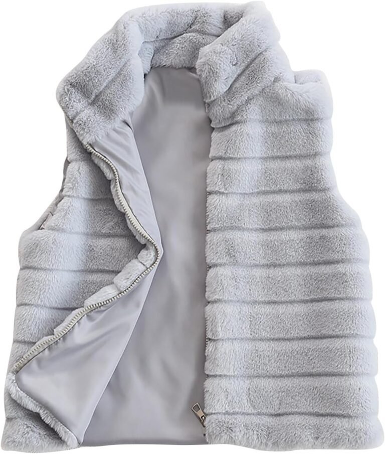 Zeiayuas Gilet Femme Court Fausse Hiver Fourrure Manteau Col Debout sans Manches Cardigan Imitation Fourrure Hiver Pas Cher Grande Taille Laine Élégant Casual Mode Outerwear 2023