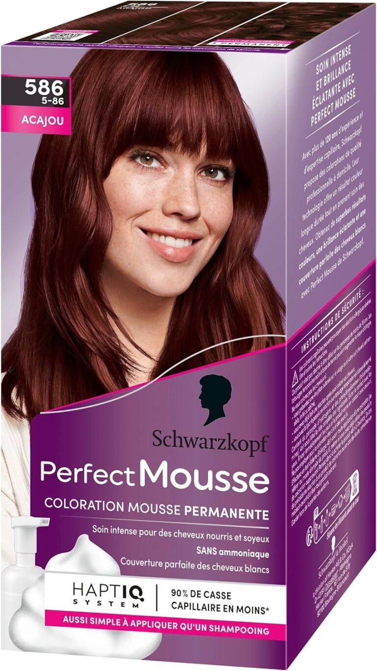 Schwarzkopf – Perfect Mousse – Coloration Cheveux – Mousse Permanente sans Ammoniaque – Masque Soin 96 % d’ingrédients d’origine naturelle – Acajou 586, 1 Unité (Lot de 1)
