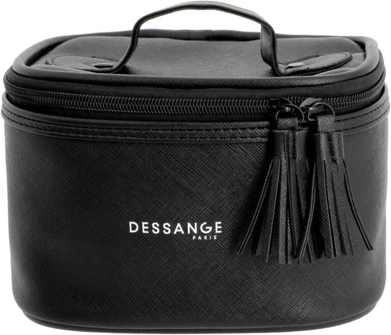 DESSANGE – Trousse de Beauté – Noir – Simili Cuir – Trousse de Voyage – Trousse de Toilette – Grand Compartiment – Résistant – Facile a Transporter