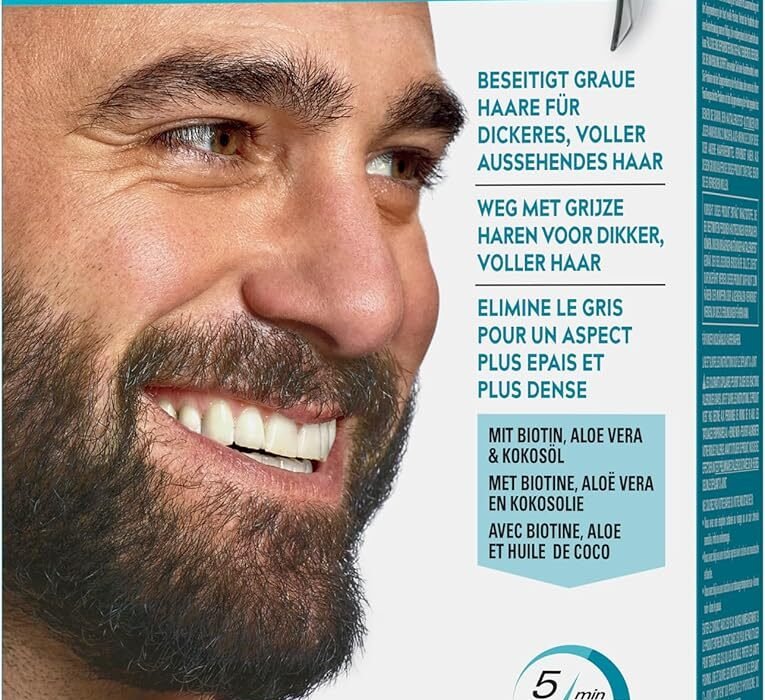 Just For Men Formule Coloration Moustache Et Barbe Ch�tain Fonc�, �limine Les Poils Gris Pour Un Rendu Plus �pais – M45