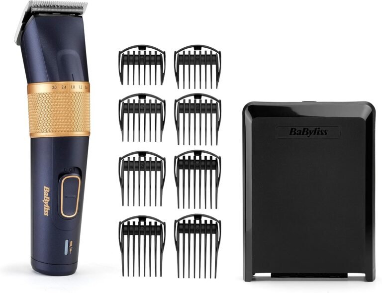 BaByliss Lithium Performance Hair Clipper – Professional Cordless Performance, 45 Length Settings (0.6-28mm), Lithium Battery, Dark Blue/Gold, E986E