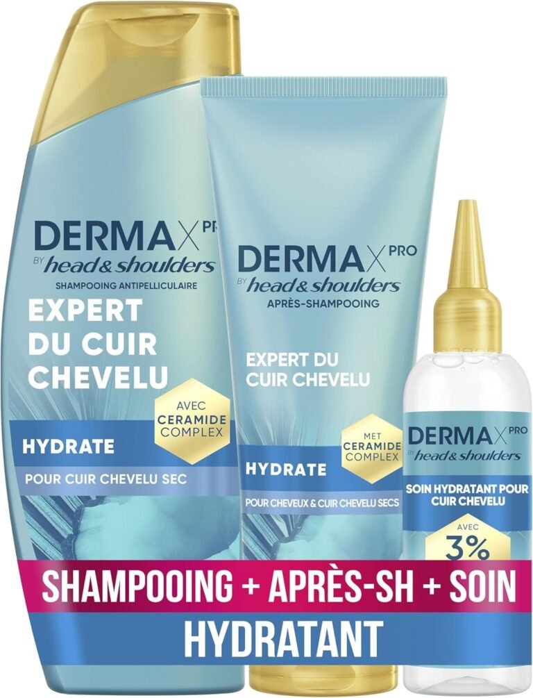 Head & Shoulders DermaXPro Hydrate Shampoo 250ml, With Ceramic Complex, For Dry Scalp Helps Strengthen Skin Barrier, 72H Hydration