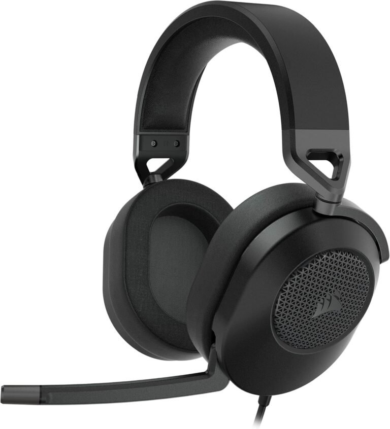 Corsair HS65 Surround Wired Gaming Headset – Dolby 7.1 Surround Sound – SonarWorks SoundID – Compatible iCUE – PC, Mac, PS5, PS4, Xbox, Nintendo Switch, Mobile – Carbon