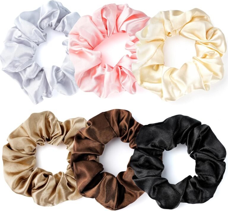 6 Pcs Soft Elastic Hair Scrunchies Hair Bands 10 cm 6 Colors Soft Hair Bands for Women or Girls Hair Accessories