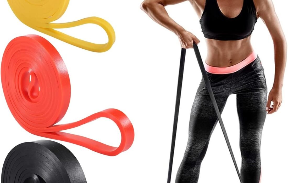 3 Pcs Bande Elastique Musculation, 3 Tailles Élastique Musculation Elastique Sport Bandes Fitness, Bande de Resistance Traction pour Entraînement de Résistance Powerlifting Fitness Musculation