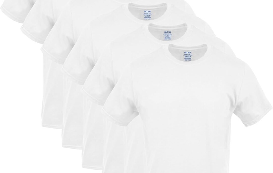 Gildan T-Shirts À Col Rond, Multipack, Style G1100 sous-vêtement Homme (Lot de 5)