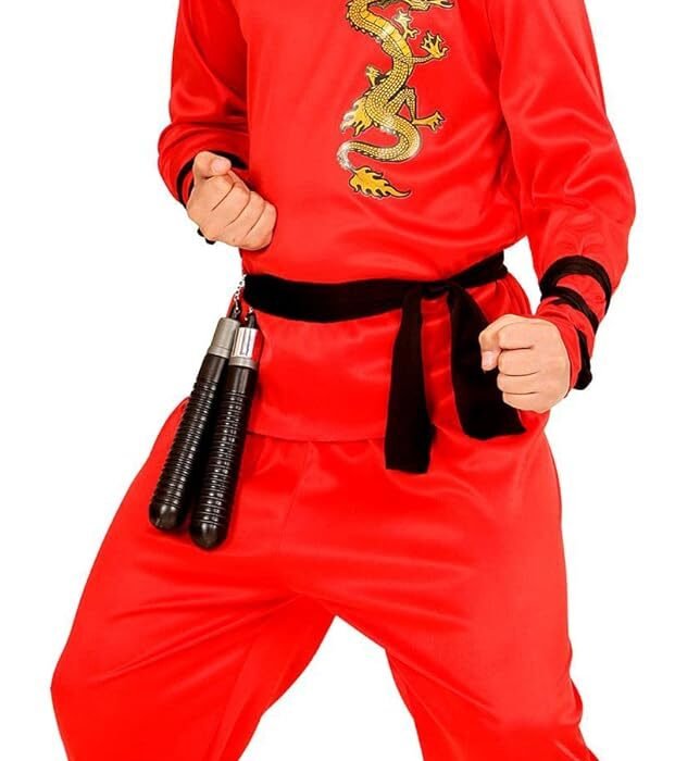 W WIDMANN MILANO Party Fashion – Costume enfant Red Dragon Ninja, Guerrier, Samouraï, Costumes de carnaval
