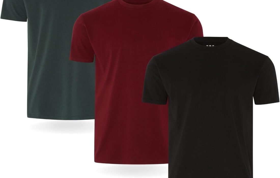 FM London Lot de 3/5 t-Shirts pour Hommes – T-Shirts de qualité supérieure avec Design légèrement ajusté