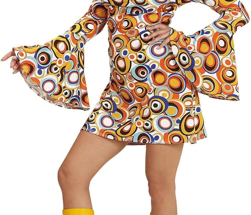 W WIDMANN MILANO Party Fashion – Costume Robe des années 70, Hippie, Reggae, Flower Power, Costumes de carnaval