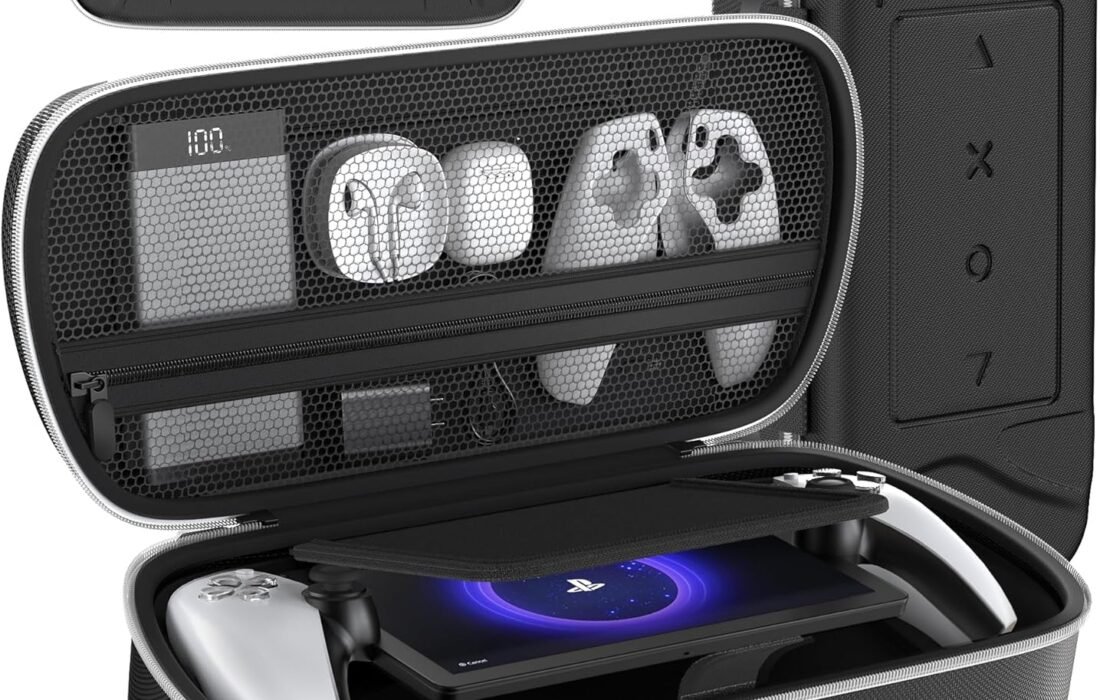 Tokluck Hard Carrying Case Compatible with Play Portal Remote Player, PS Portal Case with Zipper Pocket to Hold PS Portal Accessories, PS Portal Pouch with Custom Groove