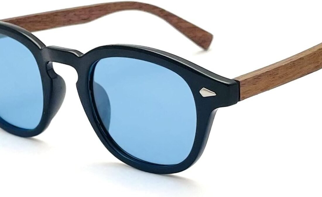 SHEEN KELLY Polarized Oval Sunglasses for Men Women Retro Style Round Pirate Captain Tinted Lenses 80s Glasses