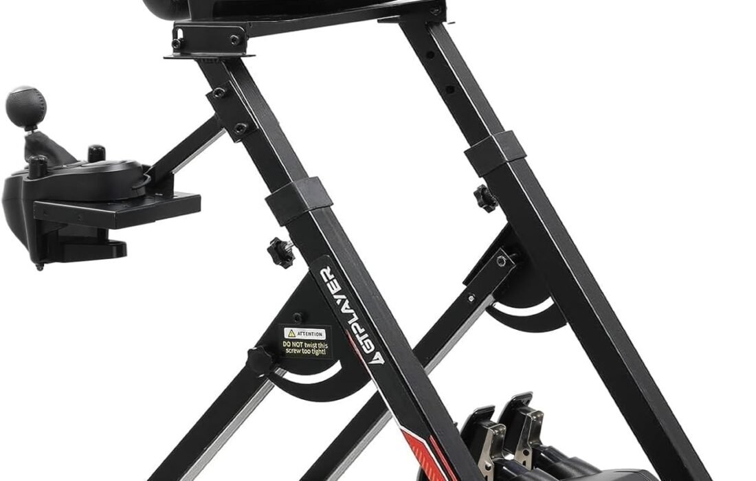 GTPLAYER Support Volant pour G923 G29 G920 Thrustmaster T300RST500RS Volant Gaming Retour de Force & TH8A Levier de Vitesse V1 – Fanatec Clubsport PS4 – Inclinable,Rouge